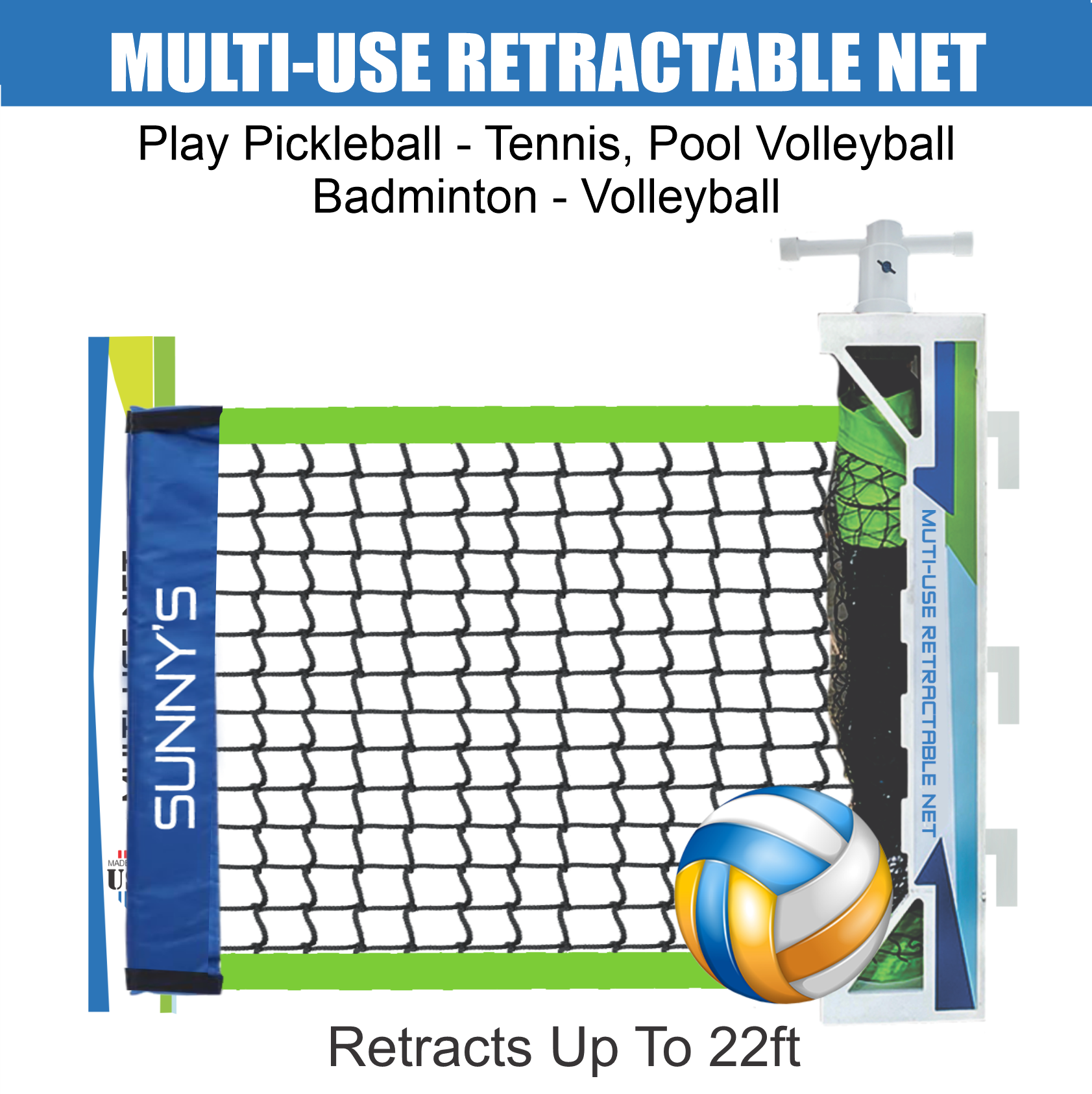 MULTI USE NET - VOLLEYBALL, PICKLEBALL, TENNIS ( GAME) – ITS A