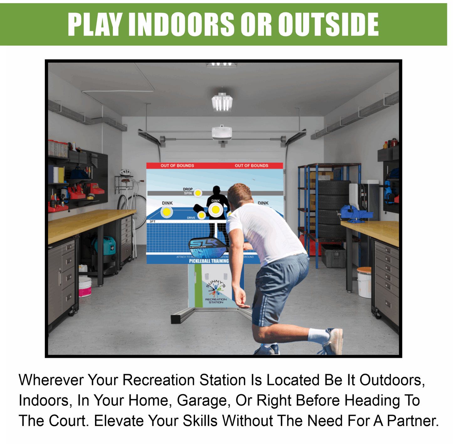 PICKLEBALL TRAINING BACKBOARD WITH GRAPHICS